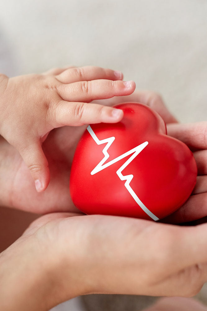 cuore con elettrocardiogramma